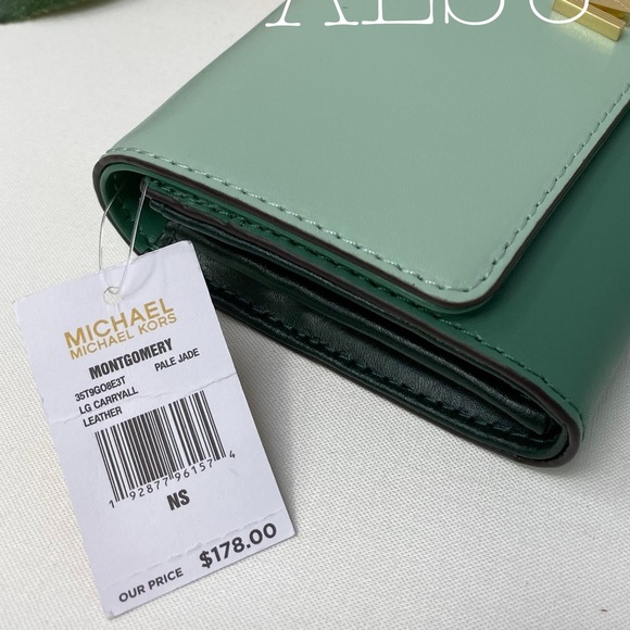 Michael Kors Montgomery LG Wallet Carryall Green - Picture 6 of 6